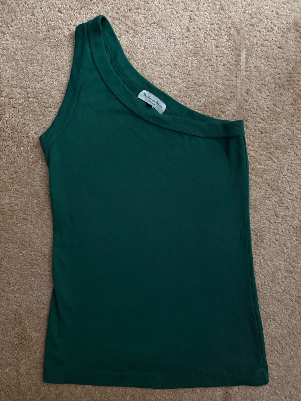 Michael Stars One-Shoulder Green Tank